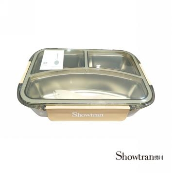 Fast food plate canteen three compartment lunch box