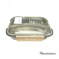 Fast food plate canteen three compartment lunch box