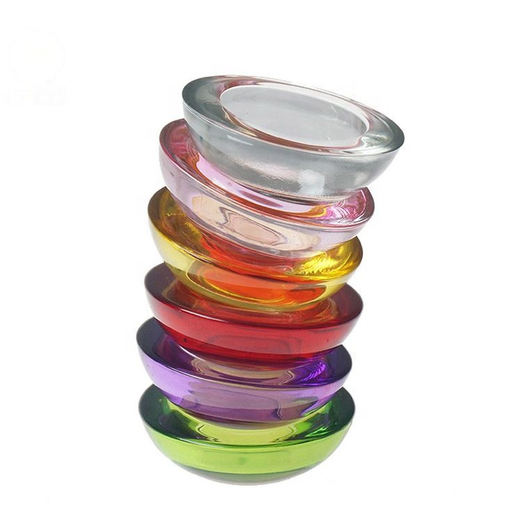 Colored decorative round glass votive candle holder for wedding