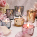 3 sets electroplating pink color glass candle holders in bulk for wedding